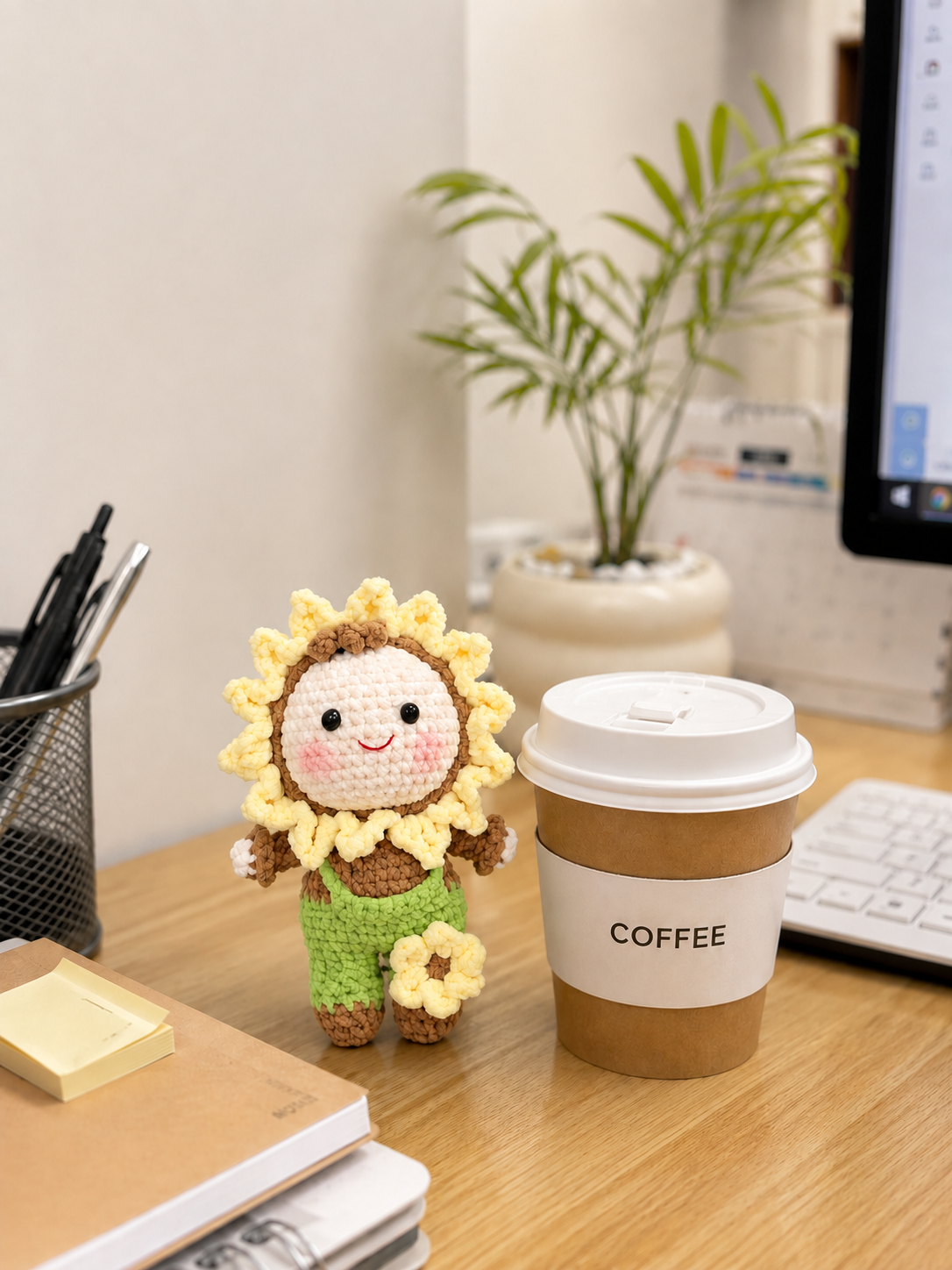 Sunny Sunflower Boy Handmade Crochet Doll